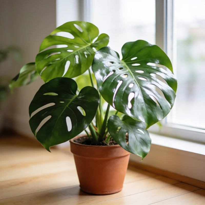 Potted monstera generated by Seedream 4.5 with detailed, species-accurate fenestrated leaves