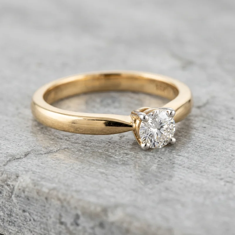 Gold diamond ring generated by Nano Banana 2, balanced result with believable reflection