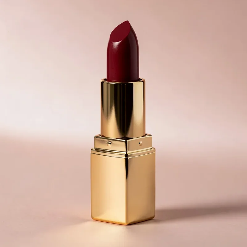 Lipstick generated by FLUX.2 Pro in a wine-burgundy shade, editorial minimalist