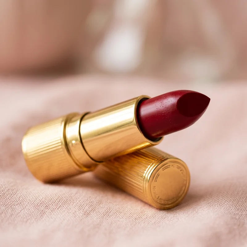 Lipstick generated by Nano Banana 2 in a deep berry-crimson shade