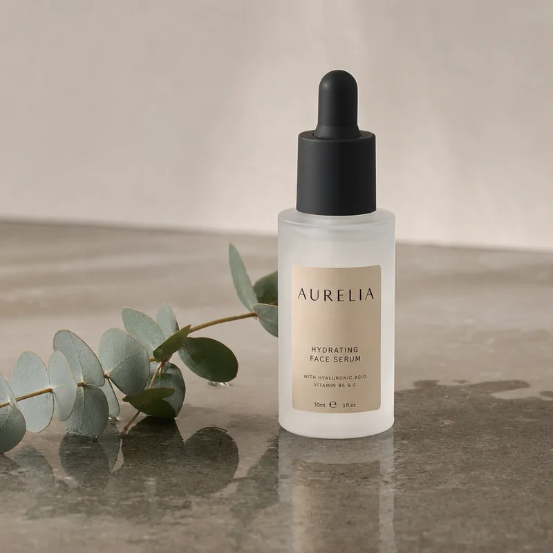 Skincare serum bottle generated by GPT Image 2 with the most detailed legible label text