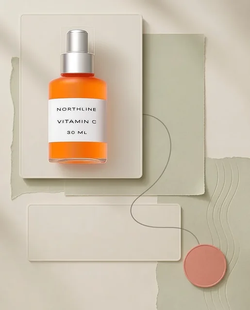 Rejected structured placement of a reconstructed NORTHLINE bottle in a prepared editorial plate