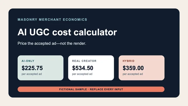 AI UGC Cost Calculator: AI vs Creators vs Hybrid