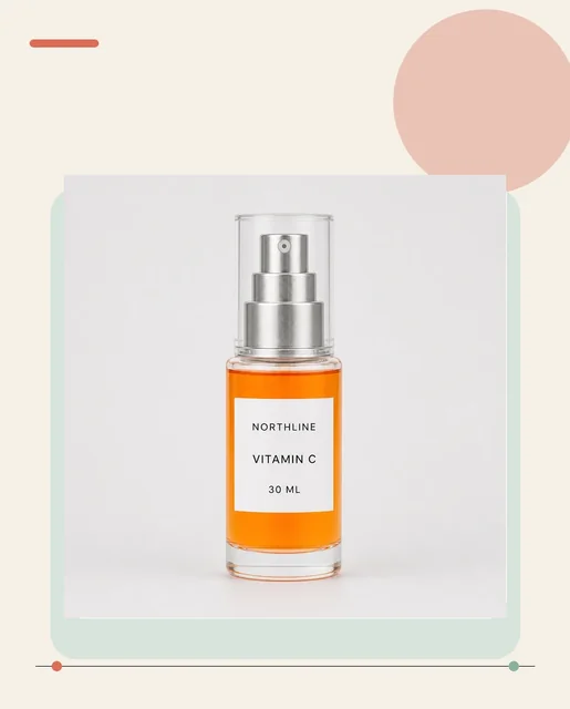Source-faithful NORTHLINE product creative refresh with warm graphic frame and unchanged product card