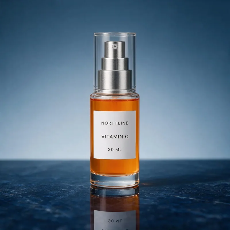 Second Seedream 5 Pro serum bottle image with a prominent floor reflection