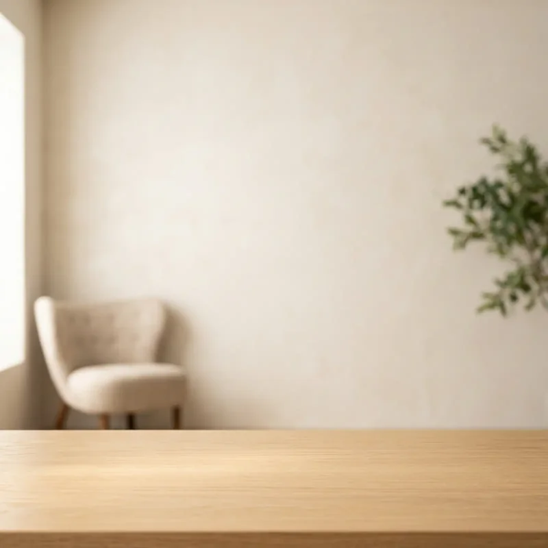 Empty warm home-interior scene generated in Masonry for later product placement