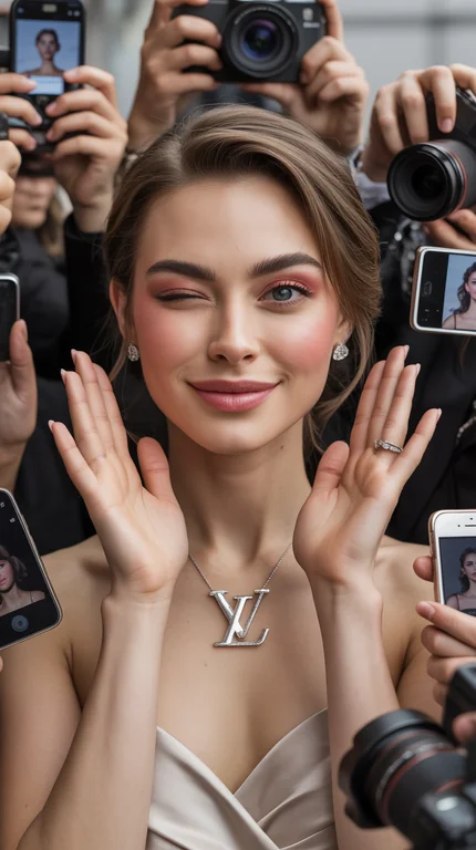 a realistic Vogue magazine cover–style fashion portrait using the uploaded face as the original face reference (100% fac