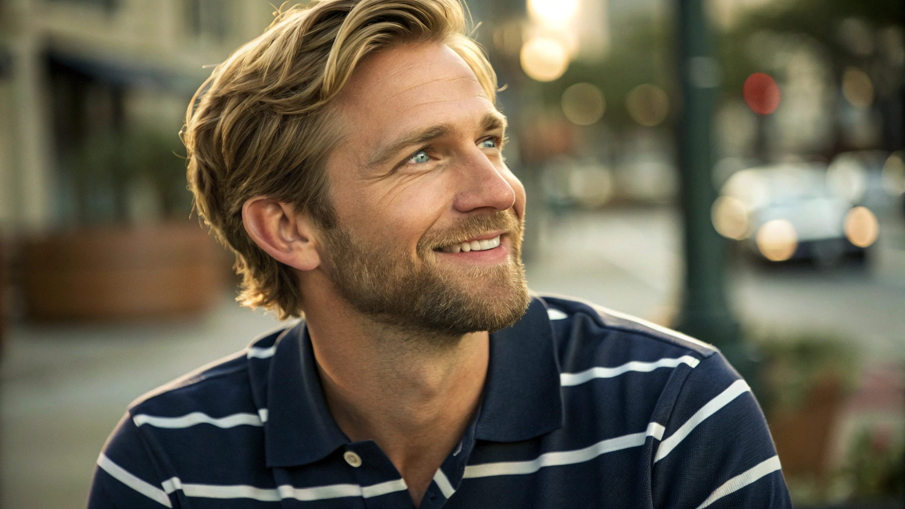 A hyper-realistic 3D-rendered cinematic thumbnail in 16:9 horizontal format.
Subject: A well-groomed Caucasian American man in his mid-30s named Jamie. He has sparkling blue eyes, light brown hair with blonde highlights, and one charmingly disheveled strand falling forward. He has a neatly trimmed blonde beard. He’s wearing a dark red and white striped polo shirt, pressed khaki slacks, and polished brown dress shoes.
Jamie is smiling confidently and standing in the left third of the frame, holding a clipboard or banner directly angled toward the viewer. On the clipboard, bold white text reads: "Mailmodo AI is live" — the text must be fully readable, perfectly centered, and not broken or distorted.
To Jamie’s side (bottom right), there’s an open laptop glowing subtly, hinting at futuristic AI automation — softly lit, no digital overload.
Background: A smooth, cinematic gradient split horizontally — top half Mailmodo green (#22C58B), bottom half Mailmodo purple (#5A50F2), blended in a wave-like shape inspired by the Mailmodo logo.
Add cinematic fog, subtle email icon particles, depth of field blur, and dramatic golden rim lighting from the top-left to highlight Jamie’s outline. The lighting should be directional and professional, with light shadows to add depth.
In the lower-right third of the frame, add bold, clickable white text with a dark purple (#3B2FCF) drop shadow. The exact text reads:
"Prompt Your Emails Now ✍️"
It must be on a single line, perfectly aligned, 40% above the bottom edge.
Use bold sans-serif typography. Size should be 15–20% of frame height for readability on mobile and desktop.
Ensure 15% margin padding on all edges. All elements must be inside the safe zone.
No animations. No cartoon style. No white backgrounds. This should look like a cinematic product launch poster — polished, high-end, and scroll-stopping.